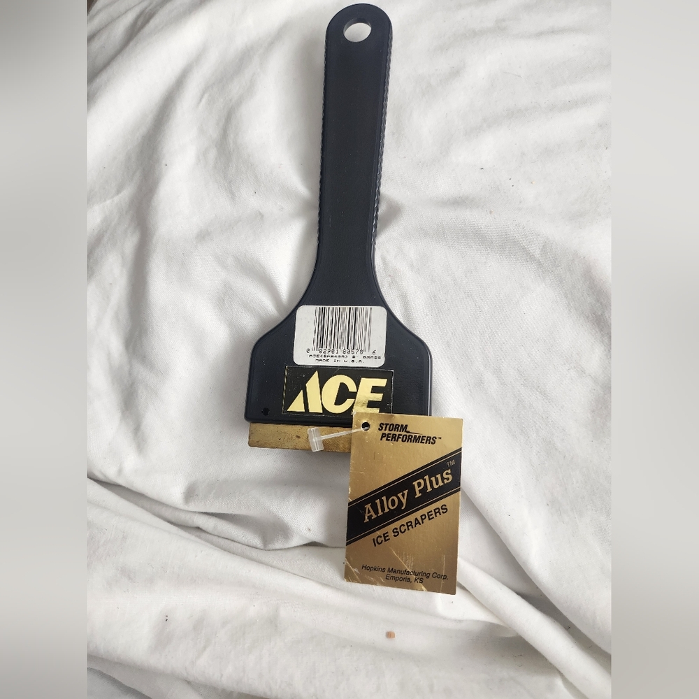 NWT ACE Windshield Scraper, Width 3 in Brass Blade